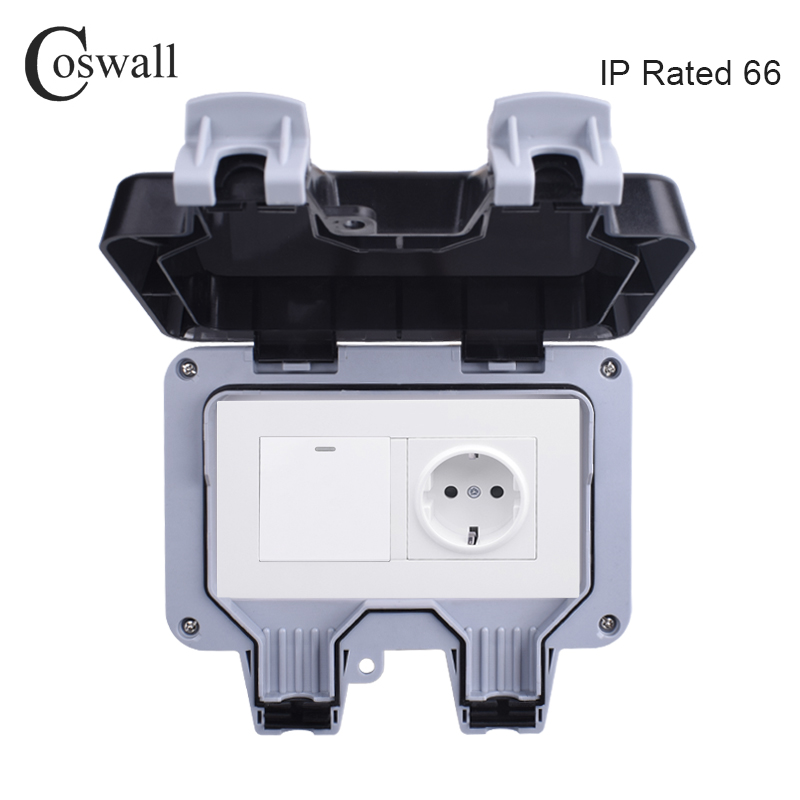 Outdoor Power Outlet Weatherproof - Coswall IP66 Weatherproof Waterproof Outdoor Wall