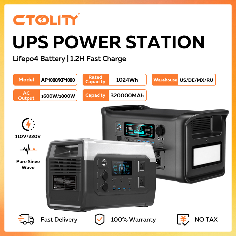 Outdoor Power Generator - CTOLITY 1800W Portable Power Station 1024Wh