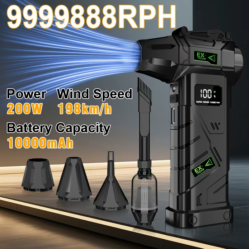 Leaf Blower Cordless - 9999888RPH Powerful Air Blower Cordless Turbo