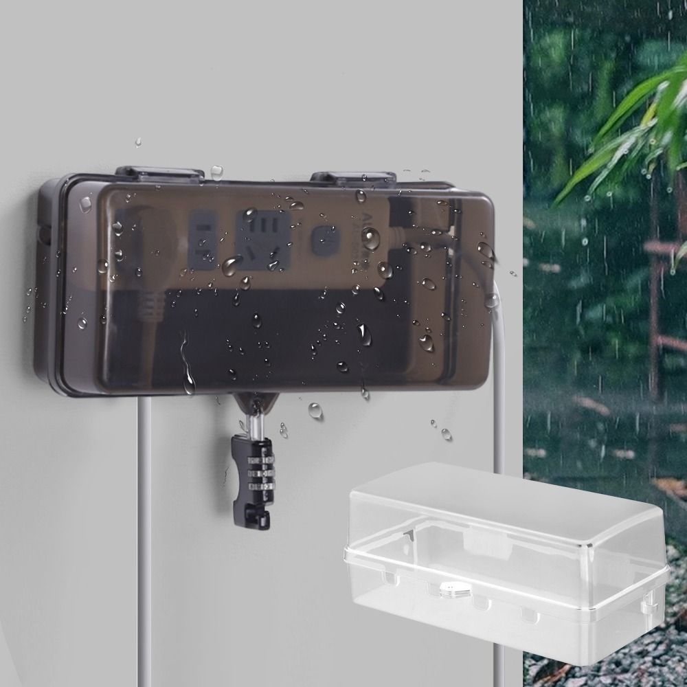 Outdoor Power Outlet Weatherproof - Durable Plastic Plug Box Anti-theft Weatherproof