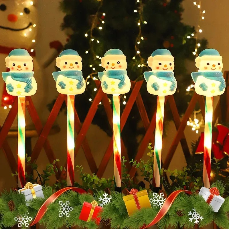 Outdoor Power For Xmas Lights - Christmas Solar Powered Santa & Snowman