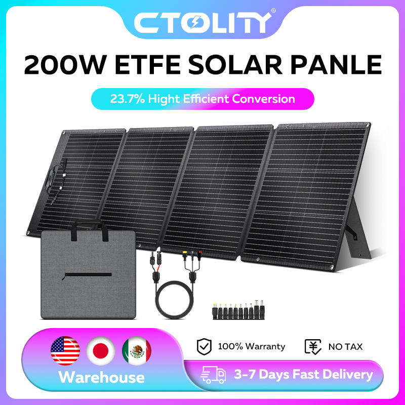 Outdoor Power Distribution Panel - CTOLITY ETFE 200W Foldable Solar Panels