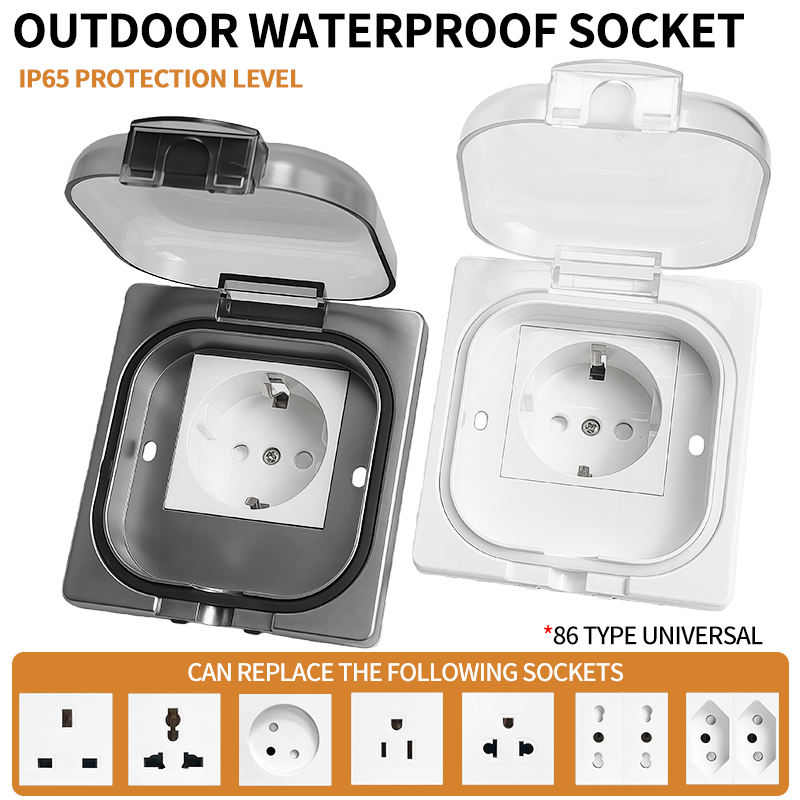 Outdoor Power Outlet Weatherproof - IP65 Waterproof Outdoor Socket, 16A High