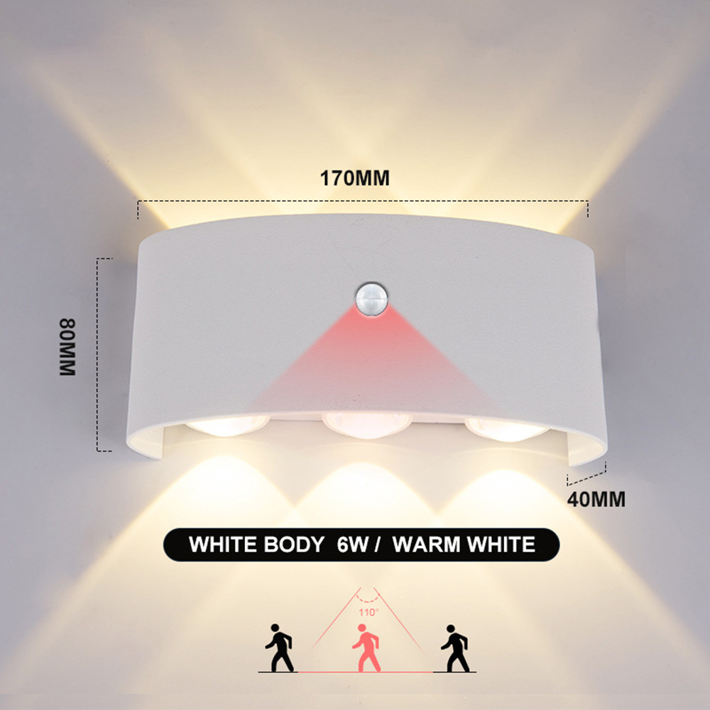 Outdoor Power Outlet Weatherproof - PIR Motion Sensor Wall Lamp AC85-265V