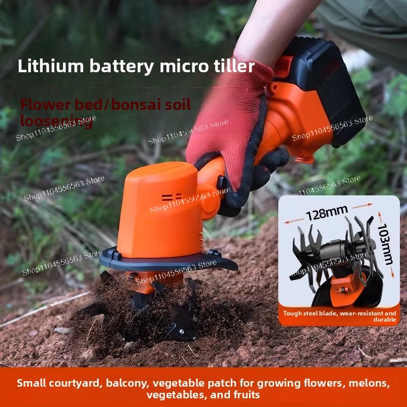 Garden Tiller Mini - Rechargeable Mini Electric Tiller, Lithium Battery