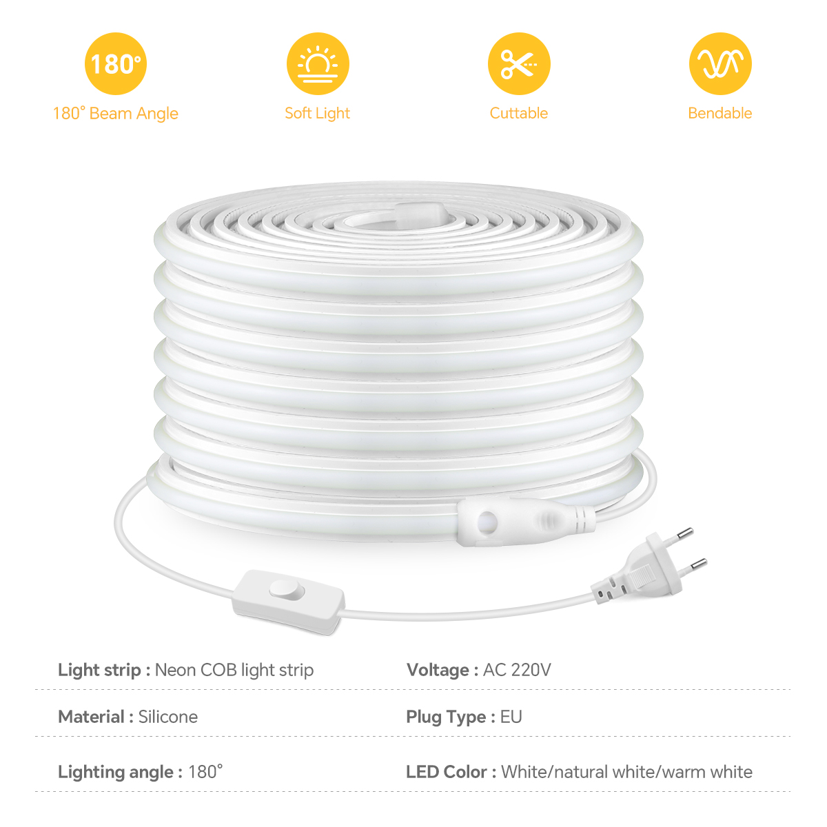 220V COB Led Strip High Densit - Outdoor Power Hub review and price