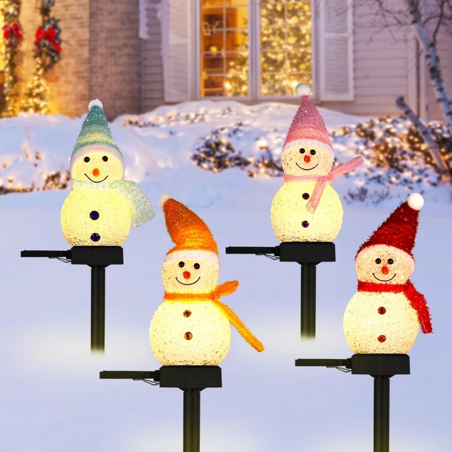 LED Snowman Solar Garden Light - Outdoor Power For Xmas Lights review and price