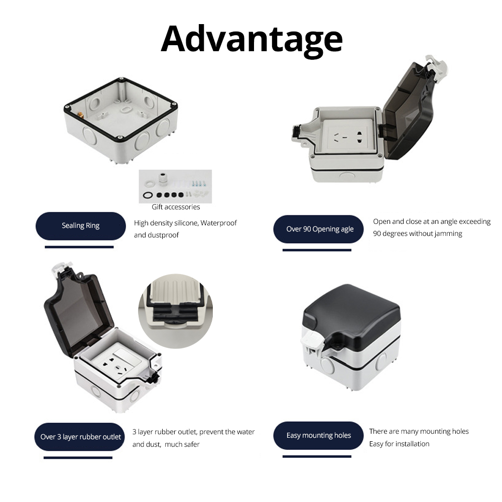 Wallpad IP66 Dustproof Waterpr - Outdoor Power Outlet Weatherproof review and price