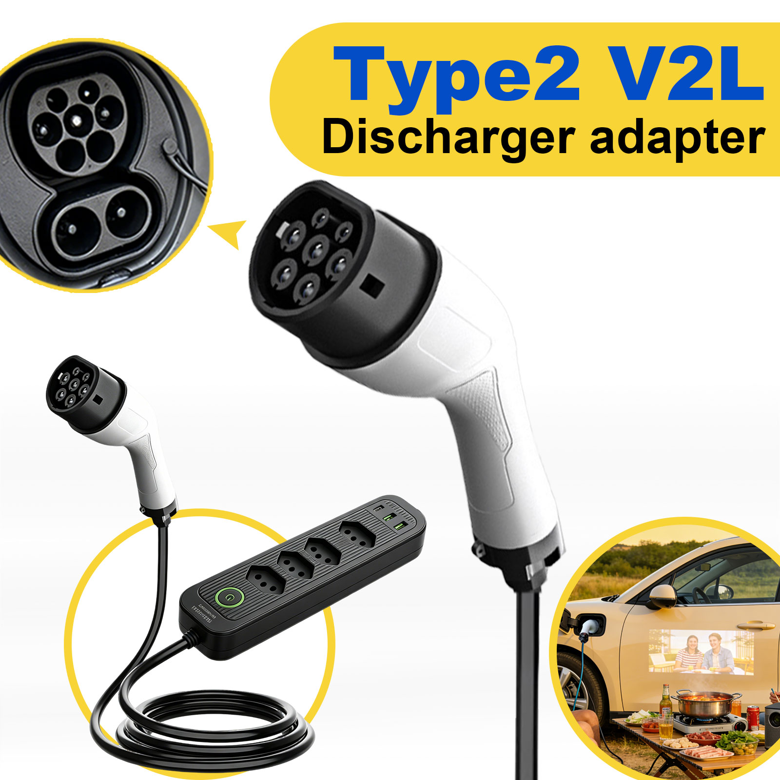 Type2 V2L Discharge Adapter 16 - Outdoor Power Hub review and price