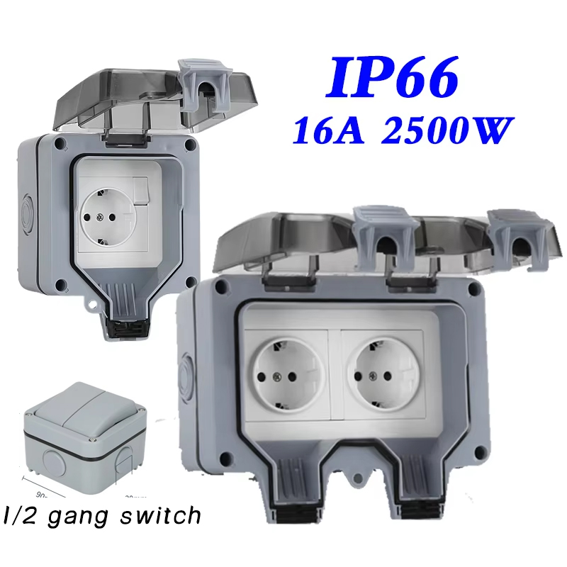 EU KR Outdoor Wall Waterproof  - Outdoor Power Outlet Weatherproof review and price