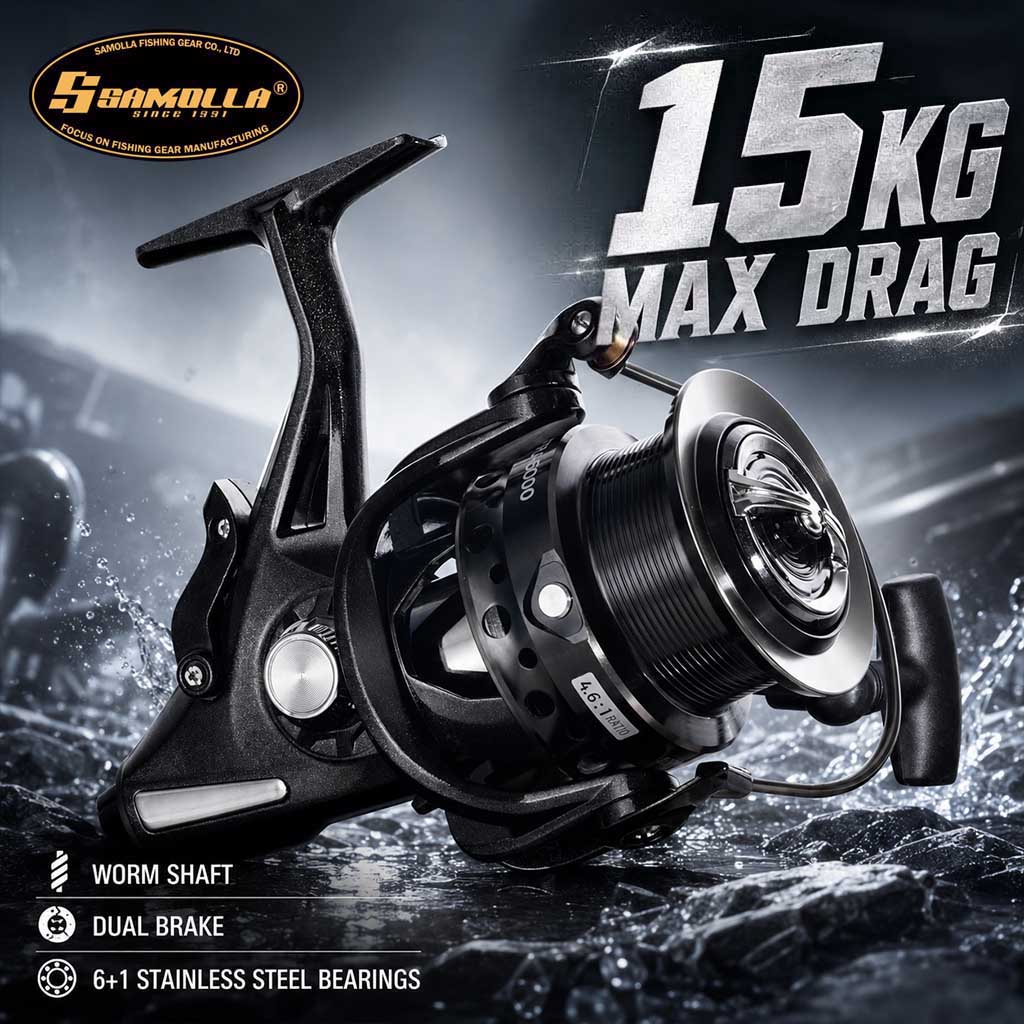 SAMOLLA Dual Brake Spinning Re - Outdoor Power Reel review and price