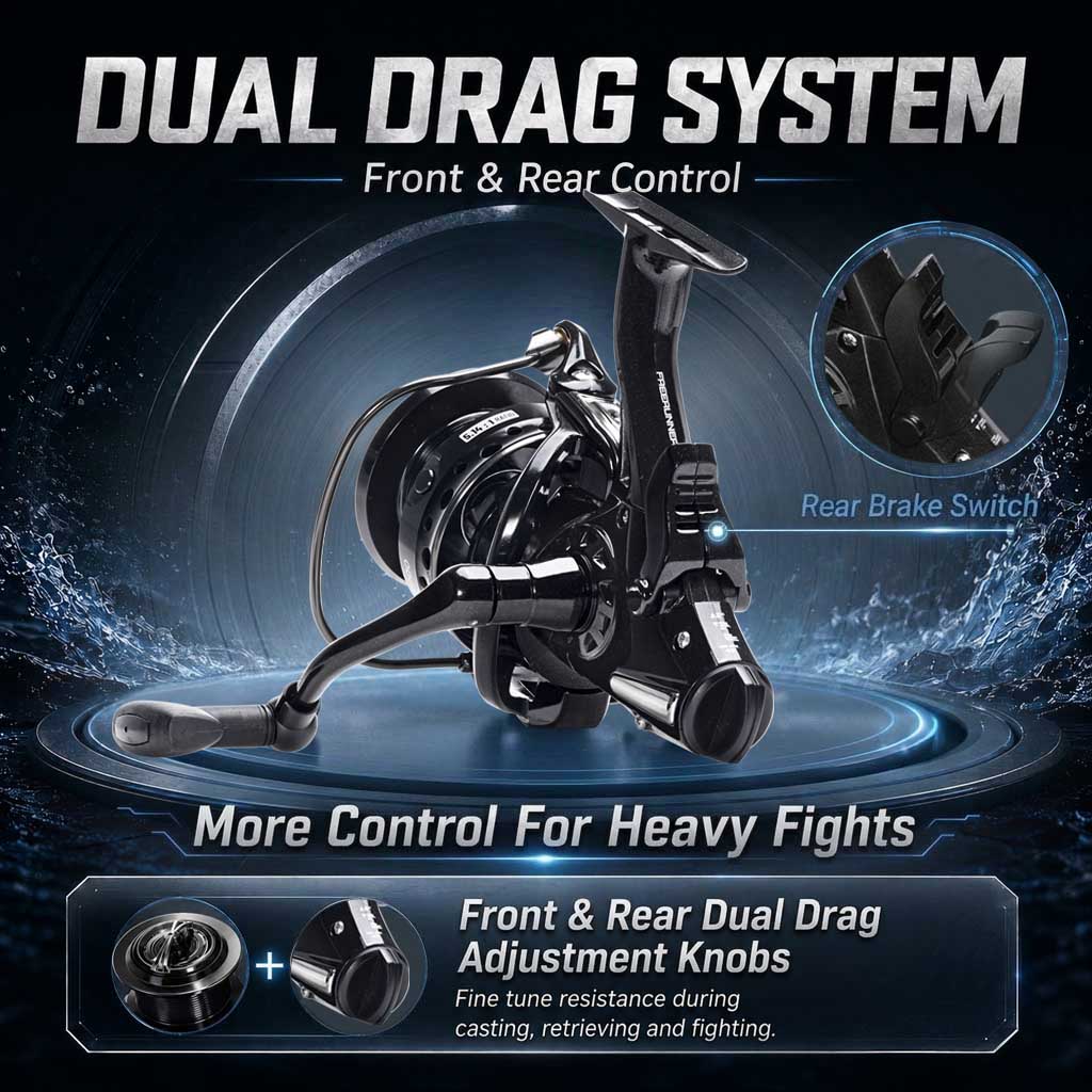 SAMOLLA Dual Brake Spinning Re - Outdoor Power Reel review and price