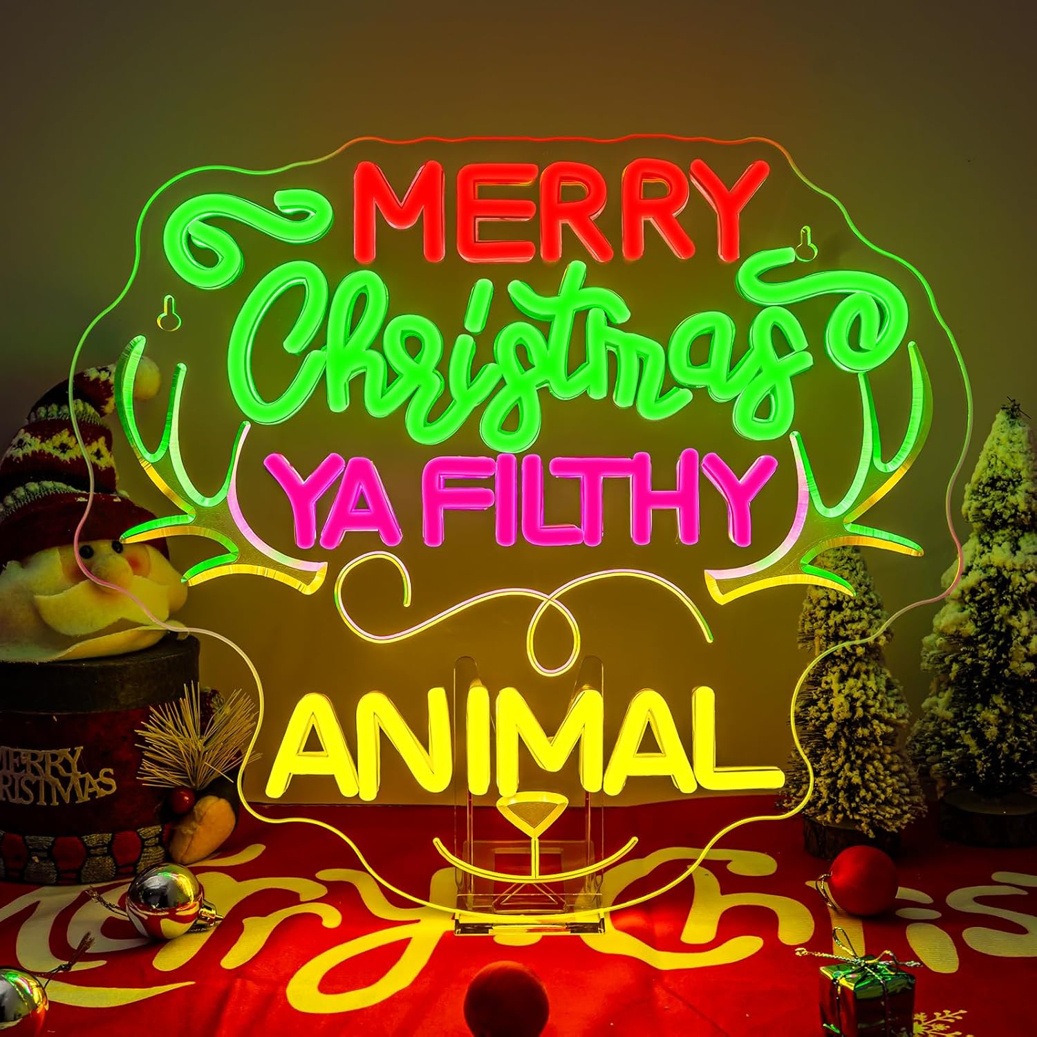 Reindeer Christmas Neon Sign U - Outdoor Power For Xmas Lights review and price