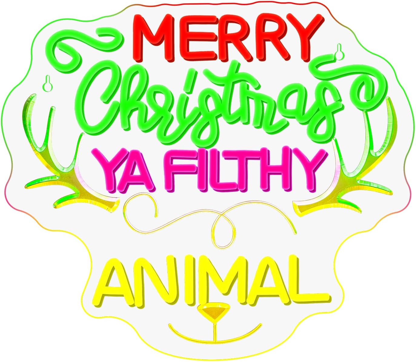 Reindeer Christmas Neon Sign U - Outdoor Power For Xmas Lights review and price