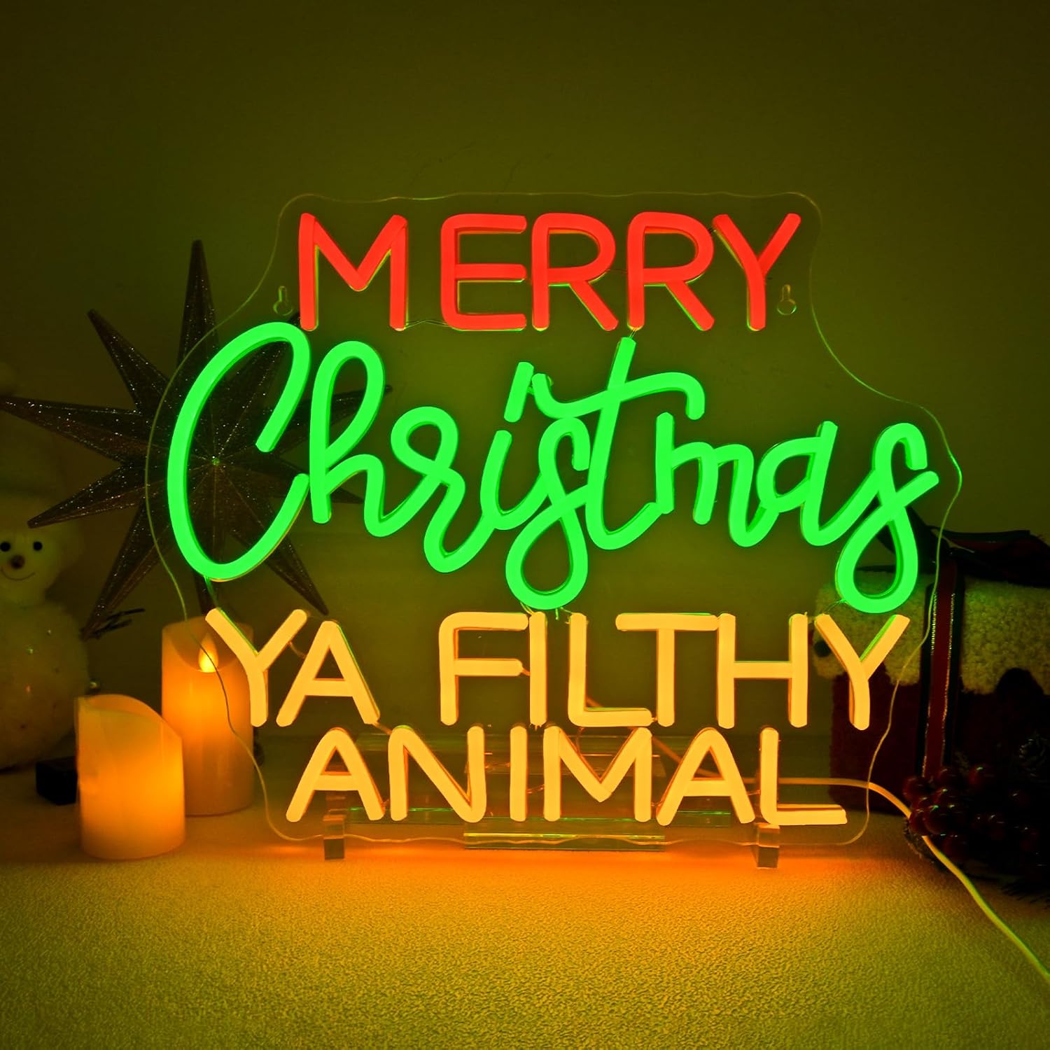 Reindeer Christmas Neon Sign U - Outdoor Power For Xmas Lights review and price
